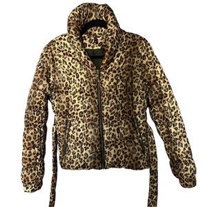 Leopard Puffer with Belt